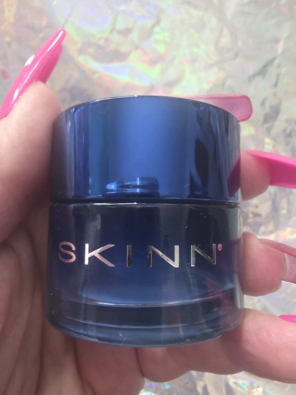 SKINN Blue Skincare Cream Jar